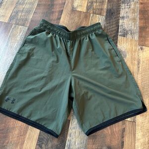 Under Armour Men's Olive and Black Athletic Shorts
